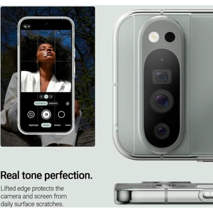 Caseology Capella für Google Pixel 9 / Google Pixel 9 Pro Hülle - Kristallklar, Seitengriffmuster, Ultra Clear, Militärqualität Sturzschutz – Bild 5
