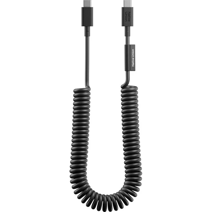 Native Union USB-C Spiralkabel 2,4m 60W Serie POP, Schnellladen, Schwarz