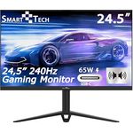 Smart Tech 25 Zoll Gaming Monitor, Full HD (1920x1080), 240Hz, USB-C 65W, 1ms MPRT, FreeSync, Höhenverstellbar, Schwarz