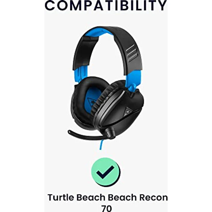 kwmobile 2x Ohr Polster für Turtle Beach Beach Recon 70 Kopfhörer - Kunstleder Polster für Over Ear Headphones – Bild 2
