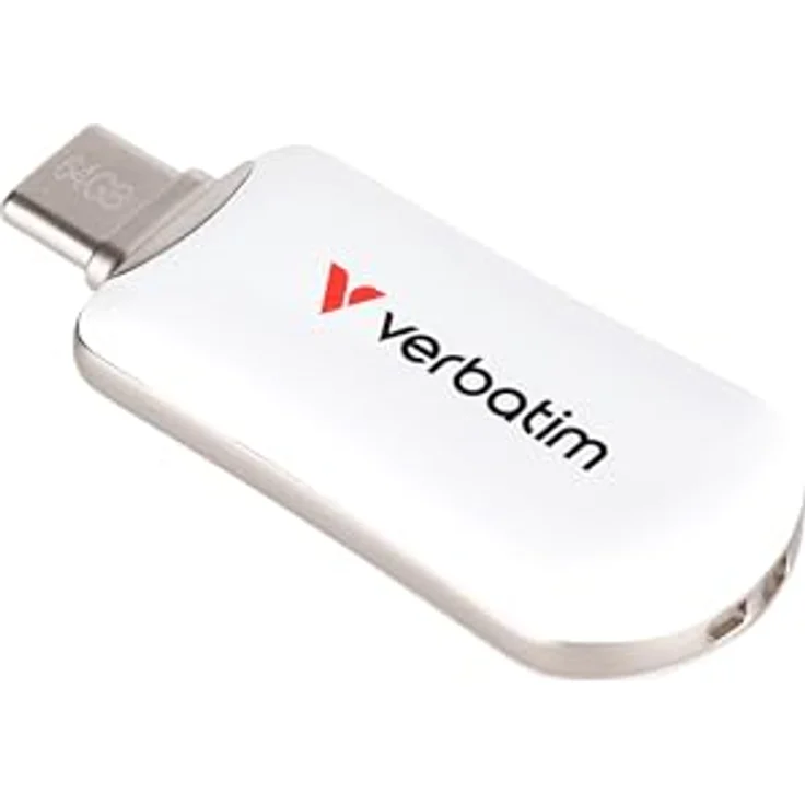 Verbatim USB-Stick Plectra, 64 GB, USB-C 3.2, Lesegeschwindigkeit 100 MB/Sek., weiß – Bild 2