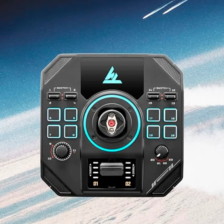 Thrustmaster Sol-R 4 HOTAS, Gaming Controller mit multifunktionalem Joystick und Gashebel, Schwarz, 58 programmierbare Aktionen, 16-Bit-Hall-Effekt-Sensor – Bild 3