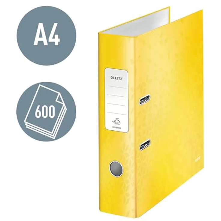 LEITZ Aktenordner 180° Wow 1005, breit, grau, mit aufgeklebtem Rückenschild – Bild 2
