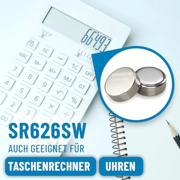 ABSINA SR626SW Uhrenbatterie 1,55V Silberoxid 10er Pack - Knopfzellen SR626SW auslaufsicher & Lange Haltbarkeit - Batterie SR626SW, Uhrenbatterien SR626SW Knopfzelle – Bild 3