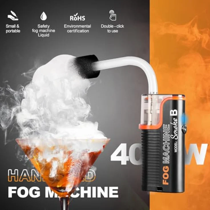 Lensgo Smoke B, Tragbare Nebelmaschine mit hoher Rauchmenge und Fernbedienung – Bild 3