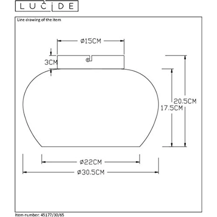 LUCIDE JUDI - Deckenleuchte - Glas - Ø 30,5 cm - Rauchfarbe Grau, LED-kompatibel, Dimmbar – Bild 3
