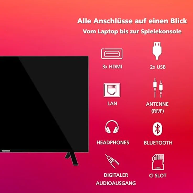 Telefunken 43 Zoll Fernseher/TiVo Smart TV (4K UHD, HDR Dolby Vision, Dolby Atmos, HD+ 6 Monate inkl., Triple-Tuner) XU43TO750S – Bild 4