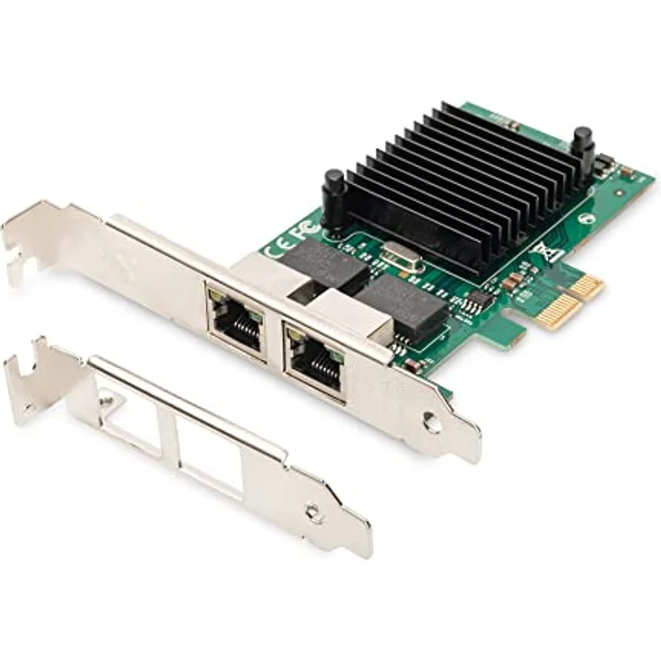 DIGITUS Gigabit PCIe Netzwerk-Karte - 2-Port RJ45 - Layer-2 - Intel Chipsatz 82575EB - 1-GBit-s - VLAN & Flow-Control – Bild 2