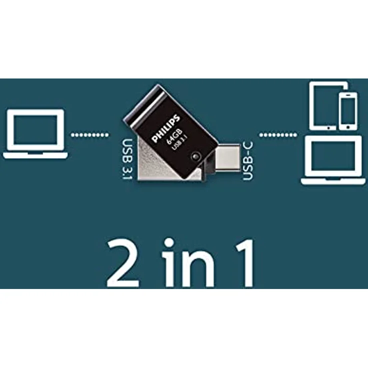 Philips USB-Flash-Laufwerk, 2-in-1, 64 GB, USB3.1 USB-C – Bild 5
