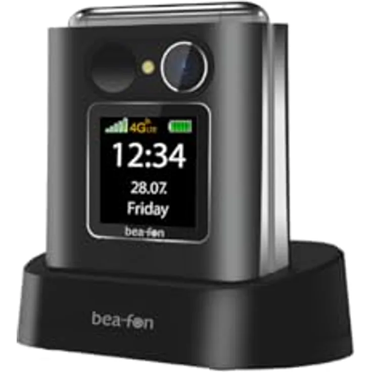 Beafon Fold 10 4G Smartphone, 5,59 cm (2.2 Zoll) Single SIM, Schwarz/Silber, Bluetooth, Micro SD, 1350mAh Akku