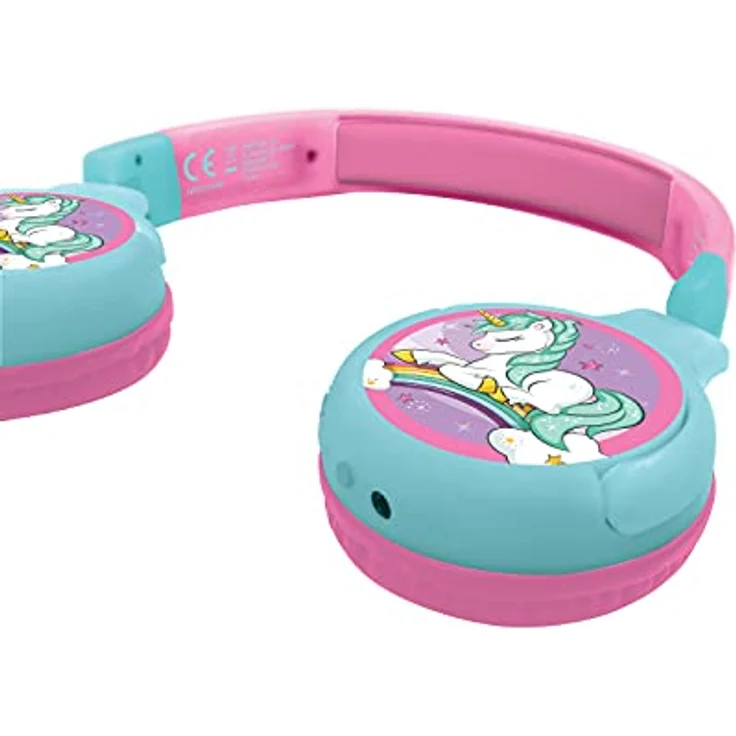 Lexibook® Einhorn faltbare Kopfhörer Bluetooth und Kabelanschluss Kinder-Kopfhörer, 2-in-1 Audiokopfhörer in tollem Einhorn Design, Kids Safe Funktion, Bluetooth 5.0, in Kunststoff, Größe ca. 19 x 17 x 8 cm – Bild 2