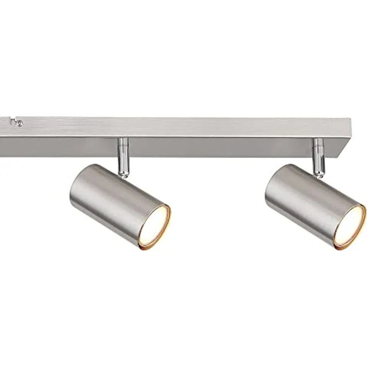 GLOBO LIGHTING Deckenstrahler silber Spot Deckenleuchte Spotleiste 6 flammig, Metall verchromt skandinavisch, 6x GU10 Fassungen, LxBxH 115x6x12cm, nickel / verchromt – Bild 5