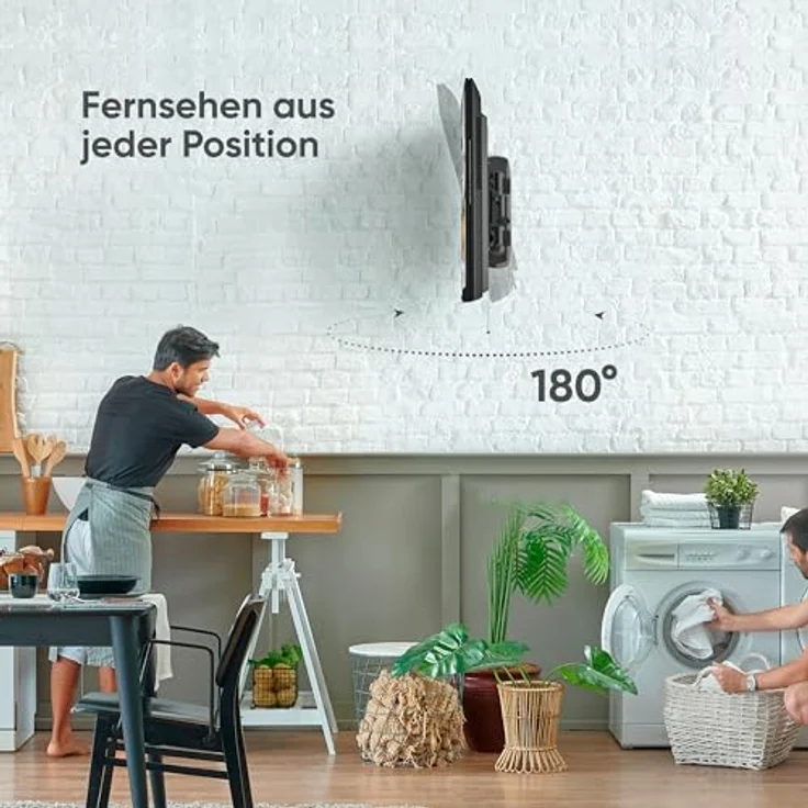 ONKRON M4R-B TV Wandhalterung schwenkbar für 32-65 Zoll Fernseher bis 41 kg, neigbar und drehbar, max. VESA 400x400, ausziehbar, Schwarz – Bild 5