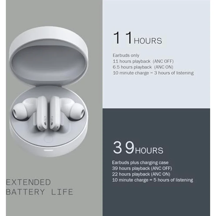 CMF by Nothing Buds Pro – Kabellose Ohrhörer mit 45 dB ANC, Ultra Bass-Technologie, dynamischem Bass, IP54-Staub- und Wasserschutz, 6 HD-Mikros und bis zu 39 Stunden Akkuleistung - Dunkelgrau – Bild 5