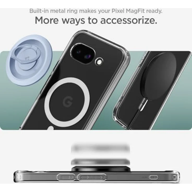 Spigen Ultra Hybrid MagFit Hülle für Google Pixel 9a, Kompatibel mit MagSafe, Clear White – Bild 4