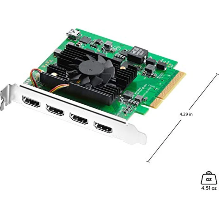 Blackmagic DeckLink Quad HDMI Recorder, PCIe Capture Card für 4K- und HD-Videoaufzeichnung, Schwarz – Bild 3