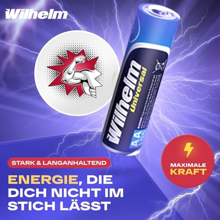 Wilhelm Universal Batterien AA Mignon, 100er Pack, 1,5V/2800mAh, ideal für hohe Energiegeräte – Bild 2