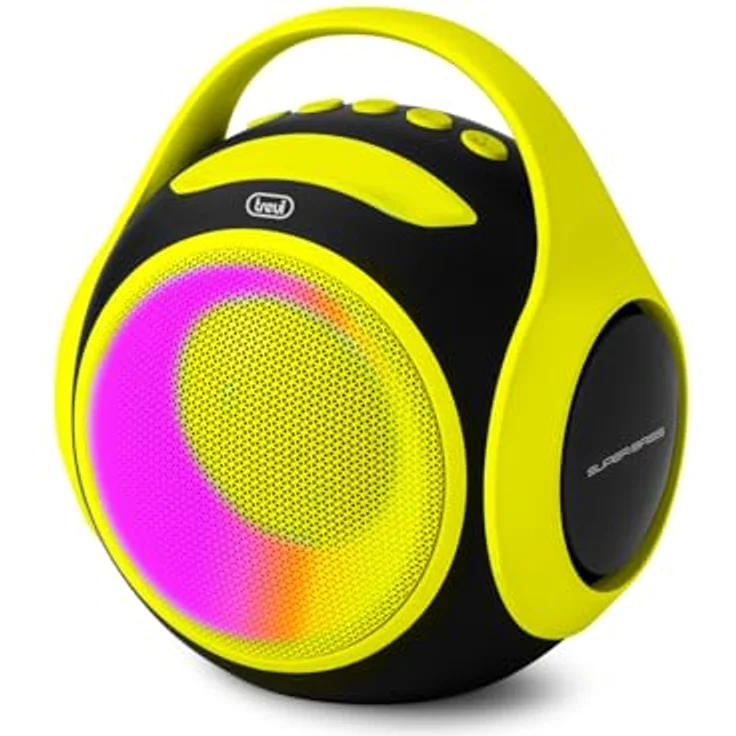 Trevi XR 8A 202 Tragbarer Bluetooth-Lautsprecher 20 W, kabellos mit TWS-Funktion, USB-Anschluss, Micro SD, integrierter Akku, IPX5 wasserfest, Gelb – Bild 1