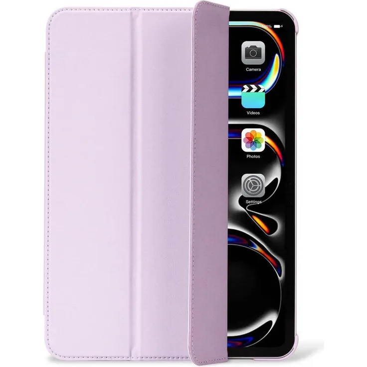 Decoded Textured Silicone Slim Cover für Apple iPad Pro 11 (2024), violett, mit automatischer Schlafstandfunktion und schockabsorbierendem Design
