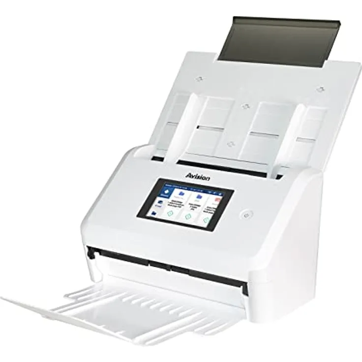 Avision AN335WL Stand-Alone A4 Dokumenten Scanner mit Bildprozessor VM3 I 10 92cm (4 3) Touch Display 40ppm/80ipm 50 Seiten ADF USB 3.2 WLAN Ethernet Scan to USB ISIS/Twain Treiber Weiss