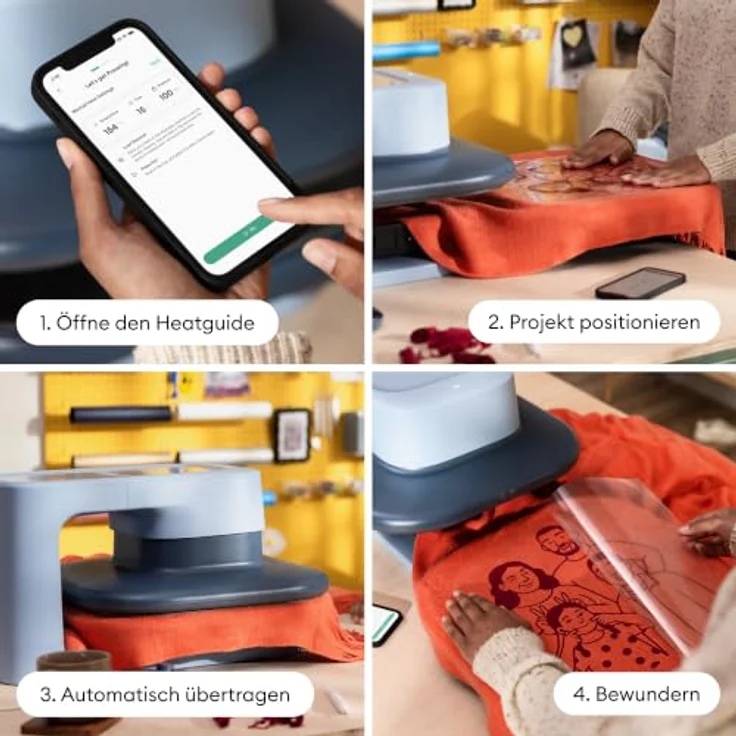 Cricut AutoPress 2, Heizpresse für präzise Textiltransfers, 100 kg Druck, 38x38 cm Heizplatte, Bluetooth-fähig – Bild 6