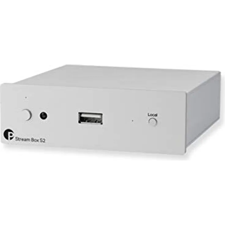 PROJECT Stream Box S2, silber Netzwerkplayer mit 24/192 Streaming, ESS9023 DAC, Multi-room und Unterstützung für Spotify, TIDAL, DLNA