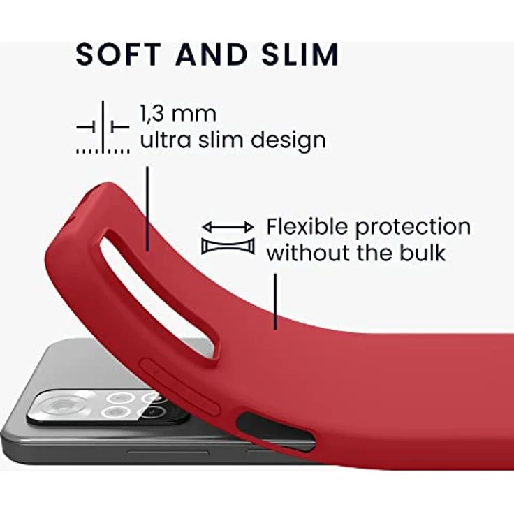 kwmobile Handyhülle für Xiaomi Redmi Note 11 / Note 11S - Flexibles TPU Case mit kabellosem Laden und rutschfester Oberfläche, Rot – Bild 2