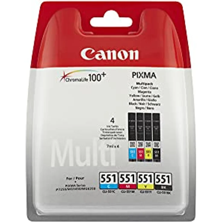 Canon CLI-551 Druckerpatronen Patronen Multipack - Schwarz + CMY je 7ml PIXMA Drucker Original – Bild 2