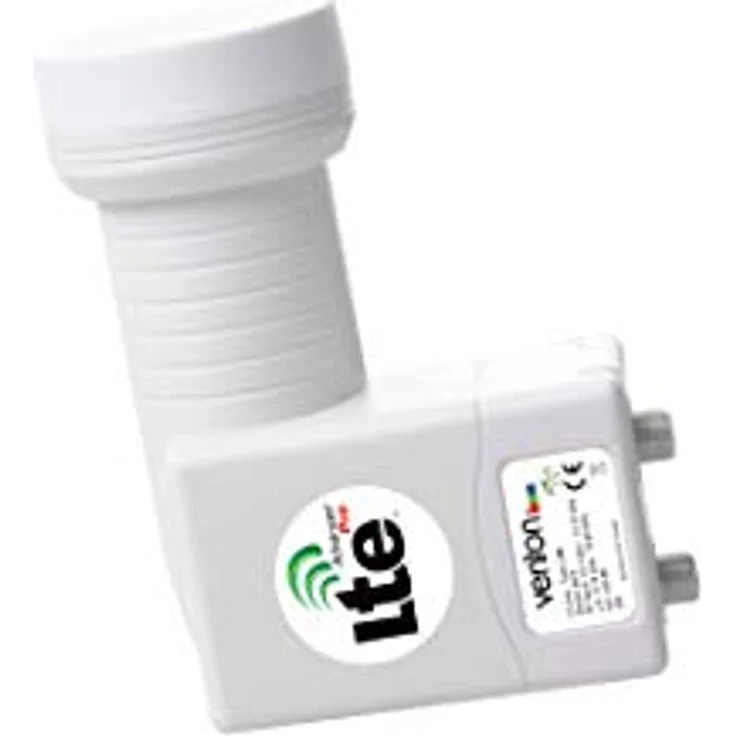 Venton Twin LNB Sat digital 0.1dB für 2fach doppel Teilnehmer direkt Anschluss HD TV 3D 4K + Wetterschutz (ausziehbar) im Set mit 4 F-Stecker Kontakte vergoldet – Bild 2