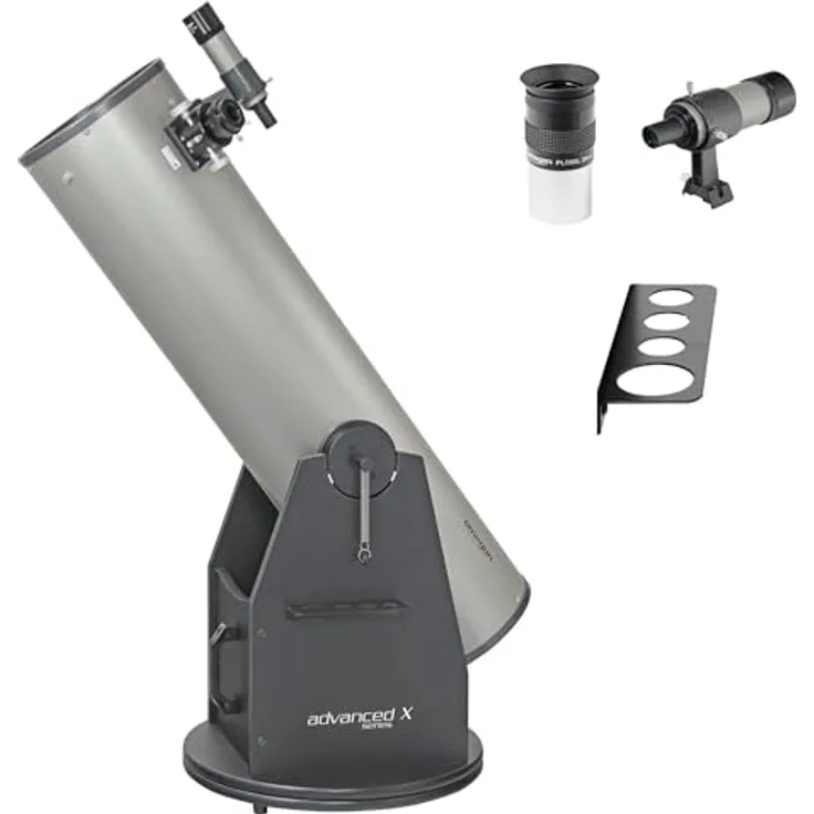 Omegon Dobson Teleskop Advanced X N 254/1250, 254mm Öffnung, ideal für DeepSky-Beobachtungen, schnell einsatzbereit, hohe Bildqualität