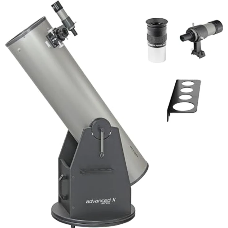 Omegon Dobson Teleskop Advanced X N 254/1250, 254mm Öffnung, ideal für DeepSky-Beobachtungen, schnell einsatzbereit, hohe Bildqualität – Bild 1