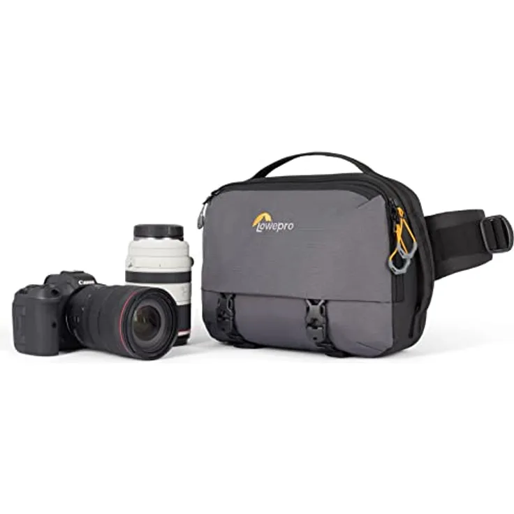 Lowepro Trekker Lite SLX 120, Compact Camera Backpack with Tablet Pocket, Camera Bag for Full Frame Mirrorless Cameras, Tripod Attachment, Water Bottle Holder, Grey