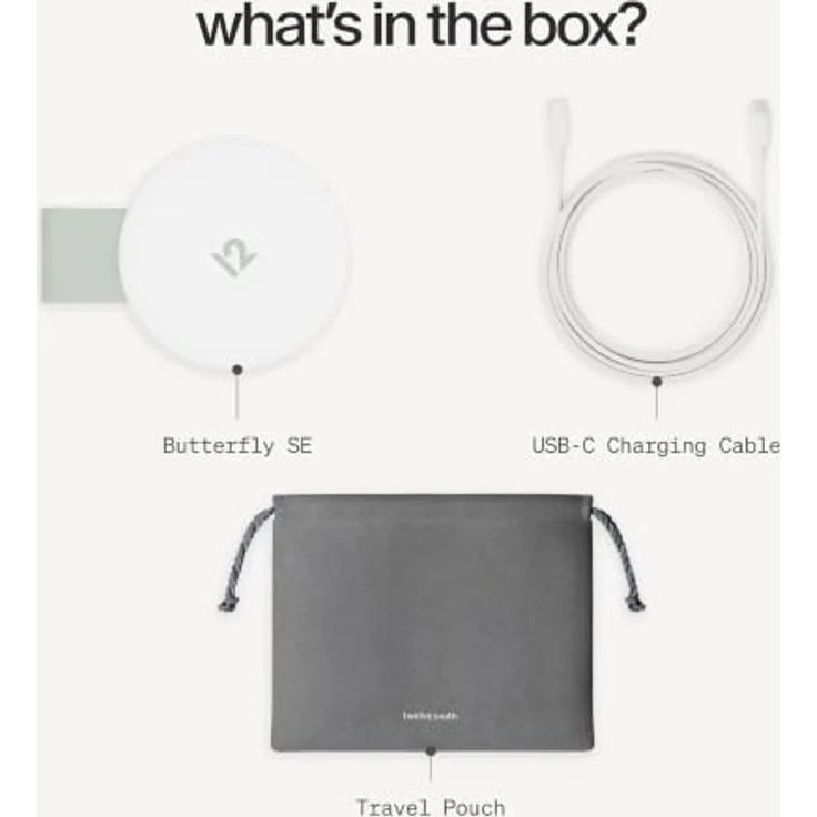 Twelve South ButterFly SE 2-in-1 Qi2 kabelloses Ladegerät in Grau – Unterstützt iPhones, Apple Watch und AirPods – Inklusive geflochtenem USB-C-Ladekabel, nutzbar mit 30W+ USB-C-Netzteil – Bild 7