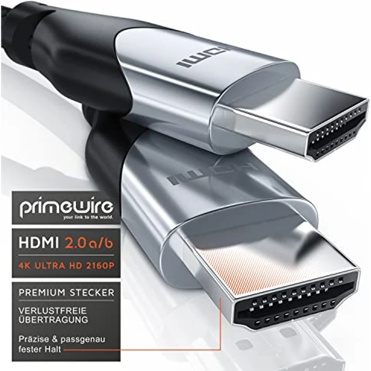 CSL - 7,5m HDMI Kabel 2.0b - Ultra HD 4k 60Hz Gbit s Standard - Ethernet High Speed HDMI 2.0 - Ultra HD 3D ARC C HDCP HDR - 3-Fach geschirmt - Platin Edition – Bild 5