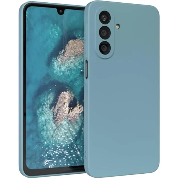 EAZY CASE Silikonhülle für Galaxy A26, Blaugrün Matt, stoßfestes Slim Case mit Kameraschutz und kabellosem Laden – Bild 1