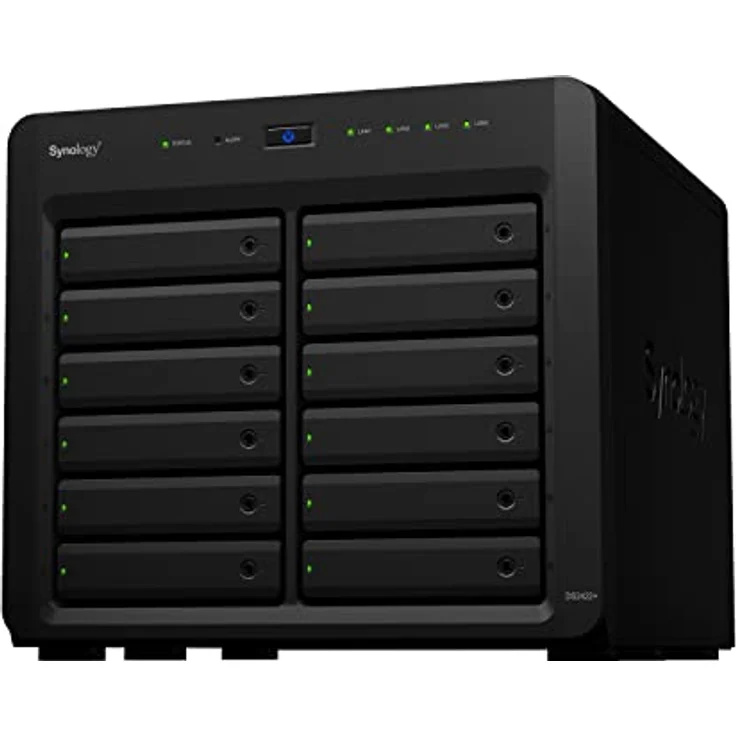 Synology DiskStation DS2422+, NAS Tower mit AMD Ryzen V1500B, 12 Schächte, 4 GB DDR4, 0 TB, DiskStation Manager, schwarz – Bild 1