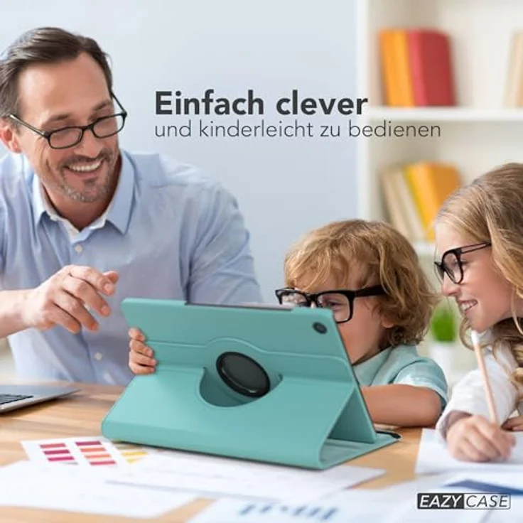 EAZY CASE 360° Drehbare Tablet Hülle für Samsung Galaxy Tab A11 Plus, 11 Zoll Schutzhülle mit Ständerfunktion, Kunstleder, Blau – Bild 3
