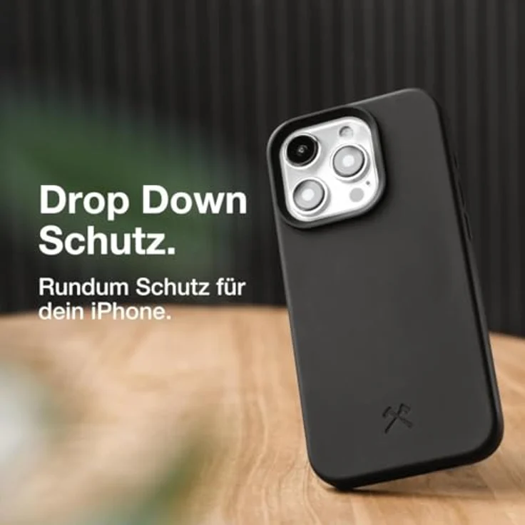 Woodcessories - Bio Case, Handyhülle kompatibel mit iPhone 15 Pro Hülle schwarz - Nachhaltig aus Pflanzen – Bild 2