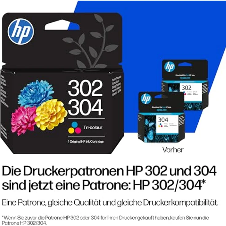 HP 302/304 (B7RT6AE) color Druckerpatrone, originale Patrone für ca. 100 Seiten, Instant Ink kompatibel – Bild 2