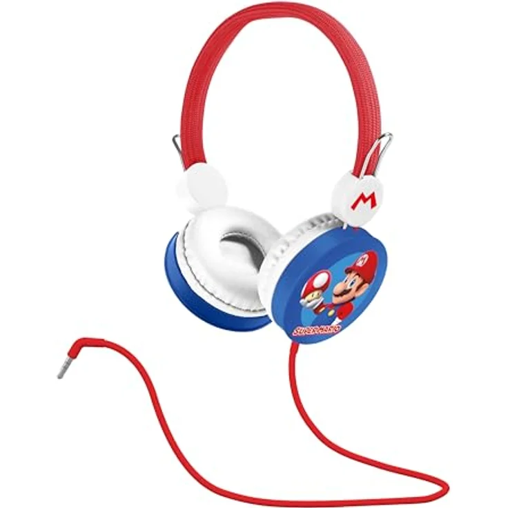 OTL Technologies Super Mario Core Kabelgebundene Over-Ear-Kopfhörer für Kinder, 3,5 mm Anschluss, Lautstärkebegrenzung auf 85 dB, geeignet für 3-7 Jahre – Bild 1