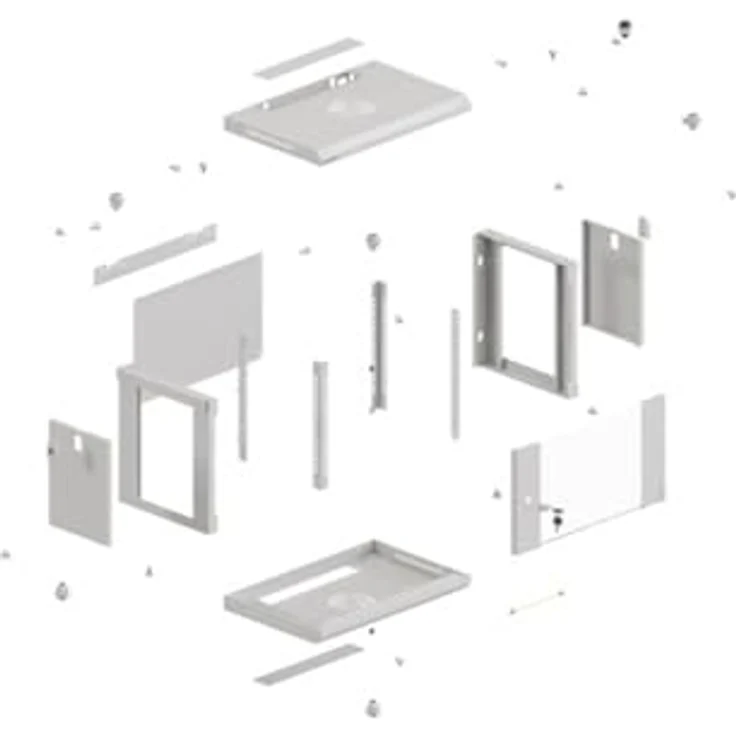 Lanberg Wandmontage 19 Zoll Rackschrank 4HE, grauer Serverschrank mit abschliessbarer Glastür und max. Tragfähigkeit von 60 kg, Flat-Pack-Format – Bild 6