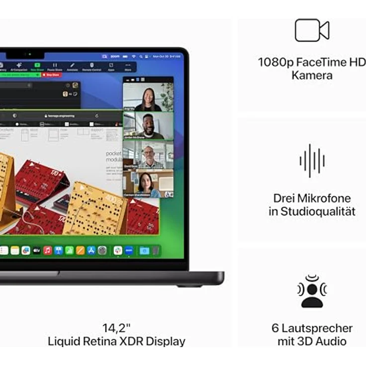 Apple MacBook Pro 14" (2023), Apple M3 Pro, 18 GB RAM, 1 TB SSD, Space Black – Bild 4