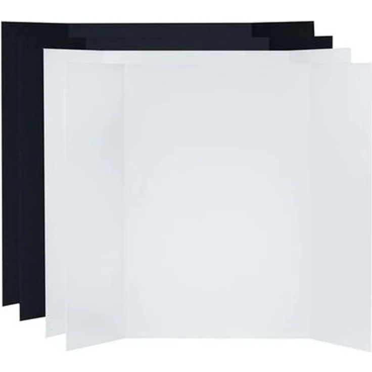 V-Flat World Tabletop V-Flats L, 3' x 4' Set mit 2 weißen und 2 schwarzen Schaumstoffplatten für Stillleben-Fotografie
