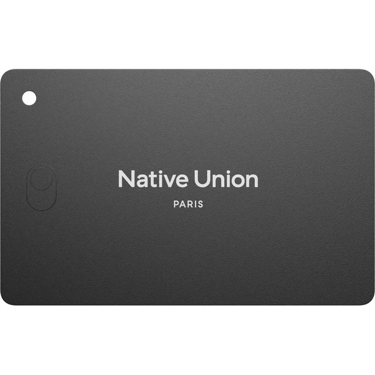 Native Union Find It Card, Tracker für Apple Find My Netzwerk (iOS), schwarz, wasserdicht, ultra-schlank, kabellos aufladbar, lange Akkulaufzeit