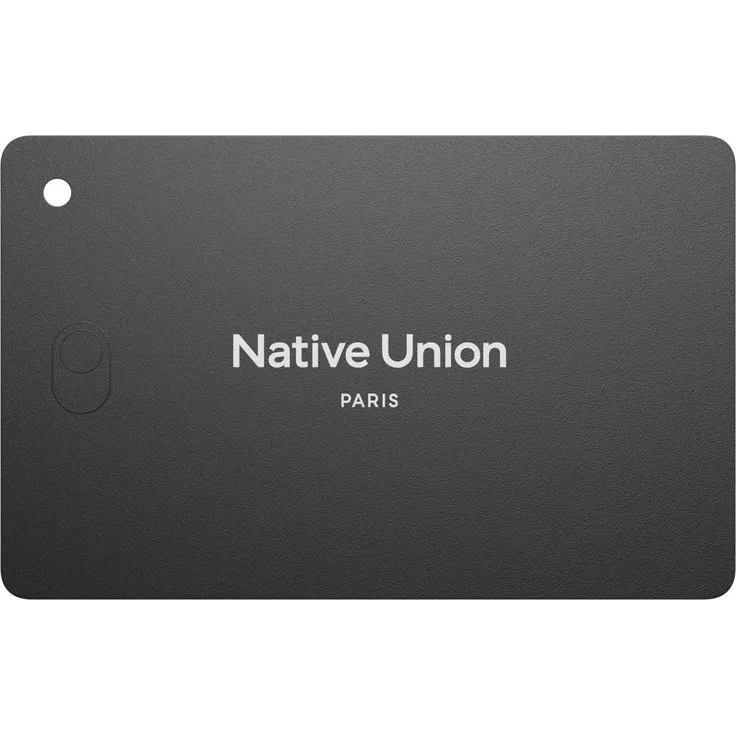 Native Union Find It Card, Tracker für Apple Find My Netzwerk (iOS), schwarz, wasserdicht, ultra-schlank, kabellos aufladbar, lange Akkulaufzeit