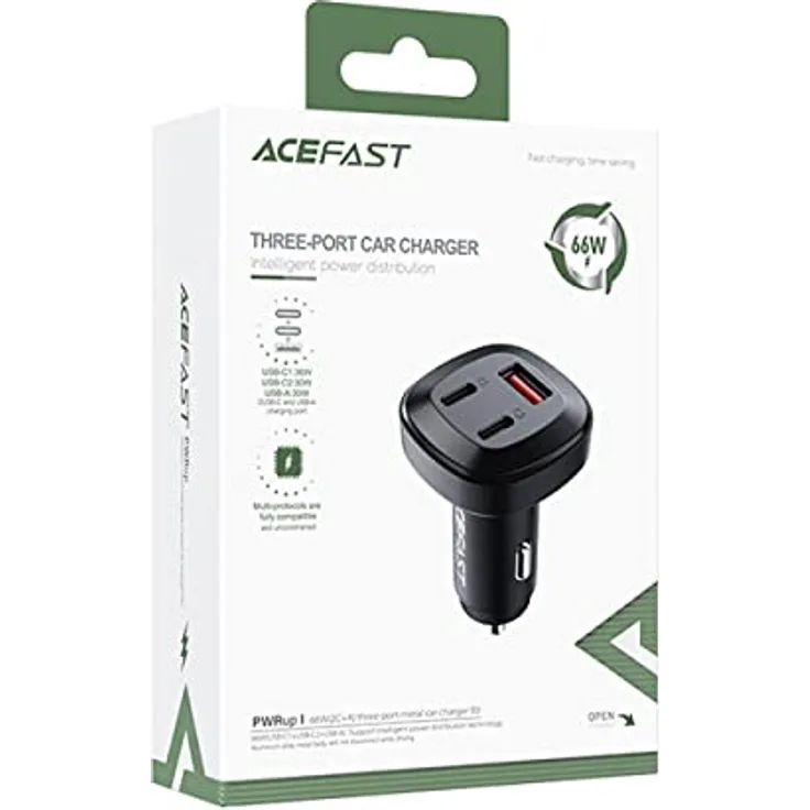 ACEFAST Kfz-Ladegerät B3, 66W, 2X USB-C + USB (schwarz)