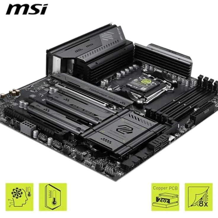 MSI MAG B850 TOMAHAWK MAX WIFI II, Mainboard für AMD AM5 mit DDR5, Wi-Fi 7 und 256 GB RAM-Unterstützung, schwarz – Bild 4