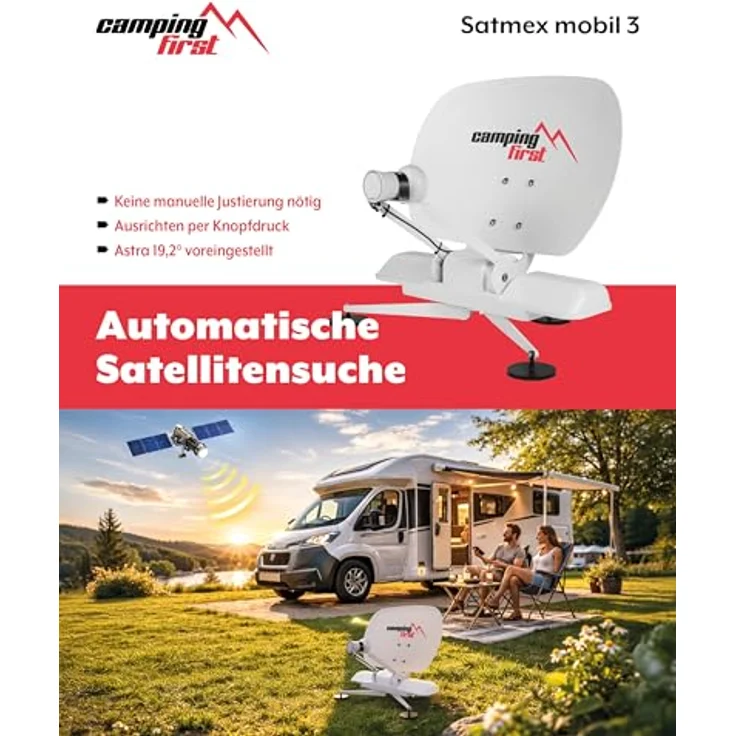 Camping First Satmex mobil 3, vollautomatische mobile Satellitenantenne mit 31dBi Signalverstärkung und Plug-&-Play Funktion – Bild 5