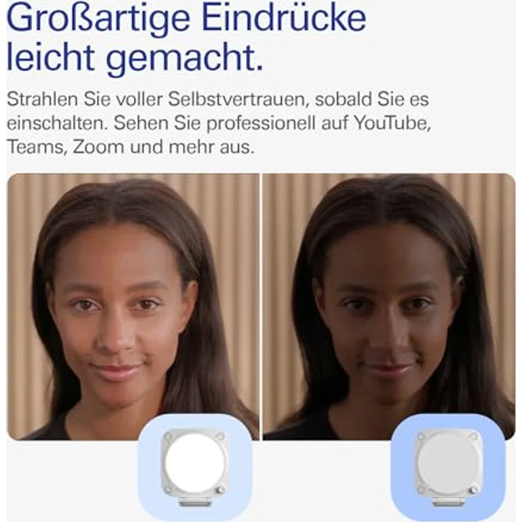 Elgato Key Light Neo – Profi-Licht für Videokonferenzen, blendfrei, verstellbare Monitorklemme, manuelle oder WLAN-Steuerung, Office/Streaming, Teams/Zoom/Slack/Twitch/Youtube – Laptop, PC, Mac – Bild 2