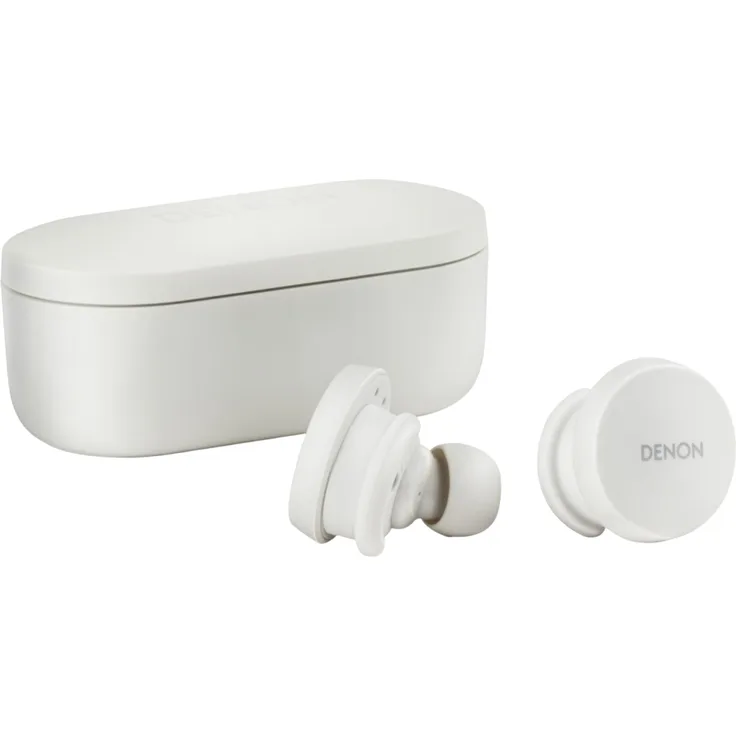 Denon In-Ear Kopfhörer PerL White, aktives Noise Cancelling, Adaptive Acoustic Technology (AAT), Touch Control, Bluetooth 5.0, IPX4